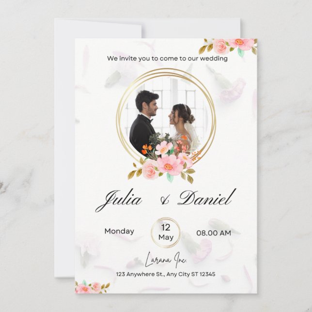 White Gold Minimalist The Wedding Invitation (Front)
