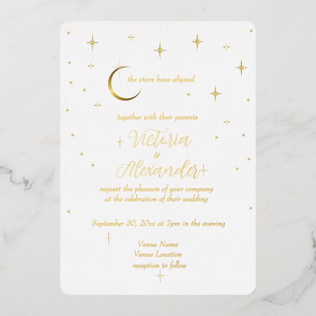White Gold Modern Minimal Celestial (Front)