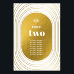 White & Gold Modern Minimalist Arch Wedding Table Number<br><div class="desc">A beautiful combination of white and faux gold with a dash of black. The minimalist oval arch lines create a modern geometric sophisticated contemporary style. Elegant wedding table number design with modern elements. The simple setup of the typography gives it a distinct look. Matching wedding invitations and other stationery items...</div>