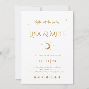 White & Gold Moon Phases Invitation