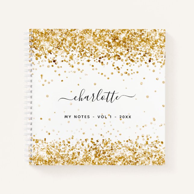 White gold name notebook (Front)