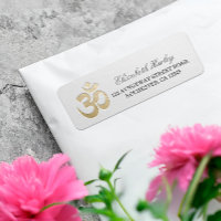 White & Gold OM Symbol Yoga Mediation Instructor
