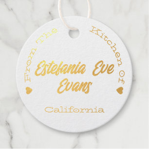 White Gold Paper Logo Signature Template Hearts Favour Tags