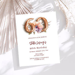 White gold peach floral budget 60th birthday