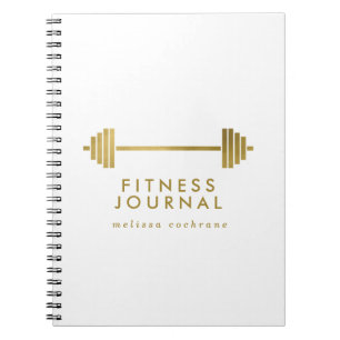 White & Gold Personalised Fitness Journal