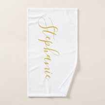 White Gold personalised monogram yoga towel