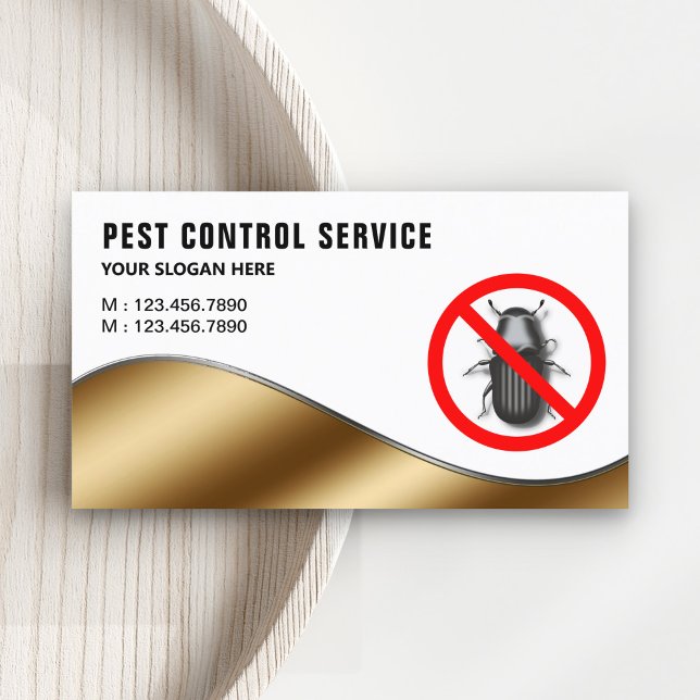 White Gold Pest Control Service Business Card (Creator Uploaded)