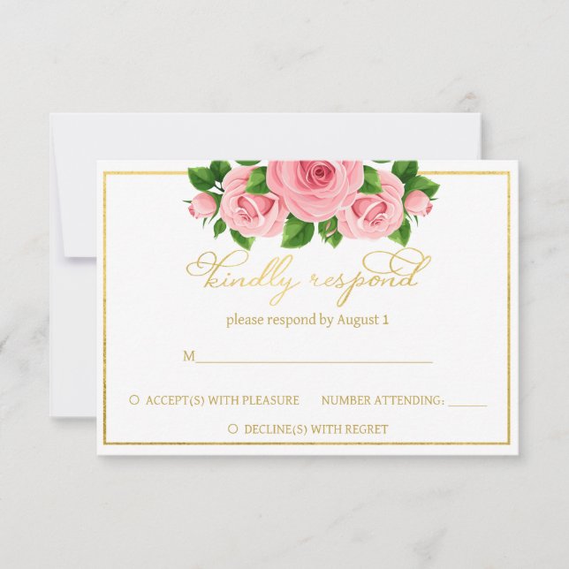 White gold pink roses wedding response (Front)