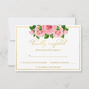 White gold pink roses wedding response