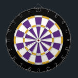 White, Gold, Purple, And Black<br><div class="desc">White,  Gold,  Purple,  And Black Coloured Dart Board Game Including 6 Brass Darts</div>