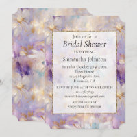 White Gold Purple Blue Feminine Floral