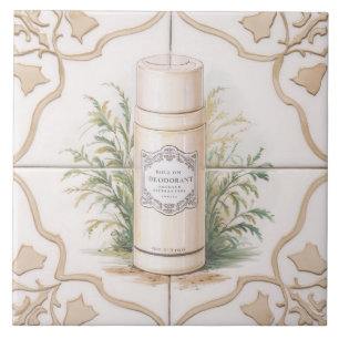 White & Gold Roll on Deodorant Funny Bathroom Tile