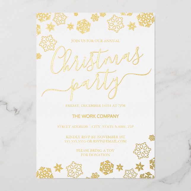 White Gold Snowflake Corporate Christmas Party  (Front)