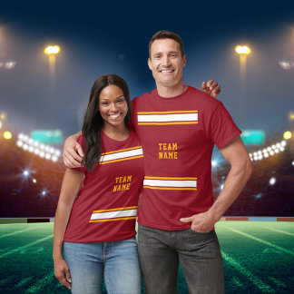 White & Gold Sports Jersey Team Name Unisex Dark T-Shirt