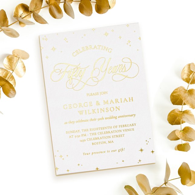 White Gold Stars 50th Wedding Anniversary  (Creator Uploaded)