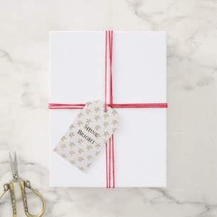 White Gold Stars Shine Bright  Gift Tags