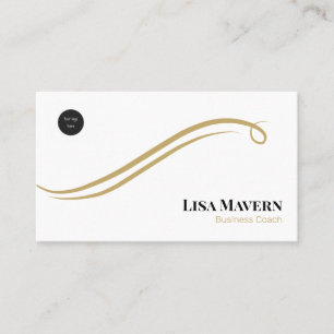 White & Gold Swirl Luxury Business Card
