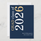 White Gold Text 2026 Navy Blue Graduation