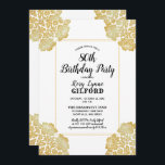 White | Gold Victorian Lace 80th Birthday Party Invitation<br><div class="desc">Reminiscent of days gone by, this vintage lace pattern has been given new life with this rich and elegant gold foil look on a white background (can be changed to any colour) Birthday Party invitation which can be personalised for any age birthday. Design by Holiday Hearts Designs (rights reserved) incorporating...</div>