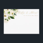 White & Gold Watercolor Floral Advice Card<br><div class="desc">This beautiful floral card features watercolor flowers and your custom text.  Use the template to fill in your information. The "Customise further" feature can be used to change the font (size,  style,  colour),  and add more lines of text,  change the layout and add text to the back.</div>