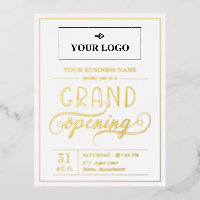 White & Gold Wide Logo Grand Opening