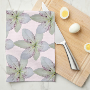 White Golden-rayed lily Flower Tea Towel