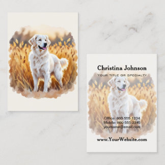 White Golden Retriever Dog Business Card
