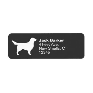 White Golden Retriever Dog Silhouette Address