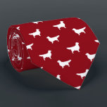 White Golden Retriever Silhouettes Pattern Red Tie<br><div class="desc">This original Golden Retrievers pattern neck tie makes a great gift for dog dads! Available in a variety of colours, this cool red tie makes a statement for anyone who loves Goldens. An awesome gift for the guy who wears a tie for business, or for special events like holiday programs,...</div>