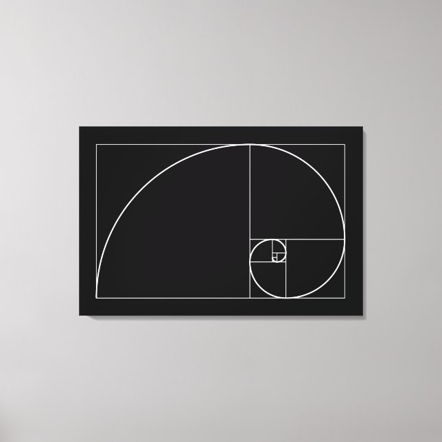 White Golden Spiral Canvas Print (Front)