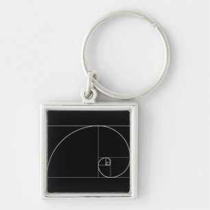 White Golden Spiral Key Ring