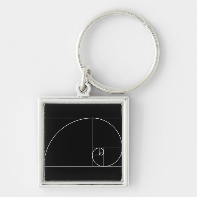 White Golden Spiral Key Ring (Front)