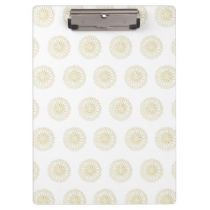 White Golden Zinnia Flower Medallions Clipboard