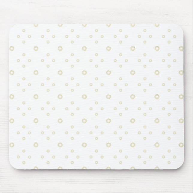 White | Golden Zinnia Sun Mouse Pad (Front)