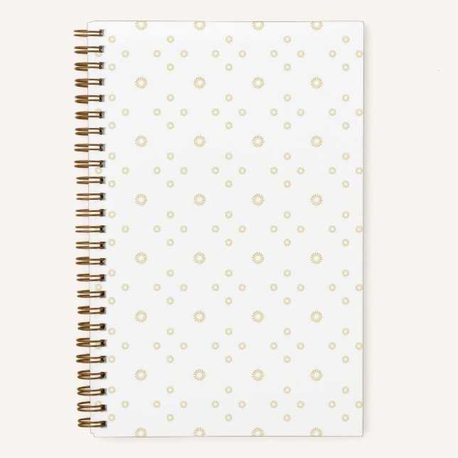 White | Golden Zinnia Sun Notebook (Front)