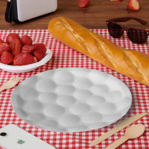 White Golf Ball Dimpled Design Paper Plate