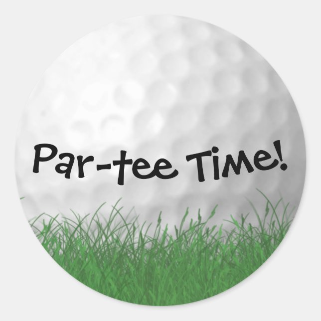 white golf ball for party classic round sticker (Front)