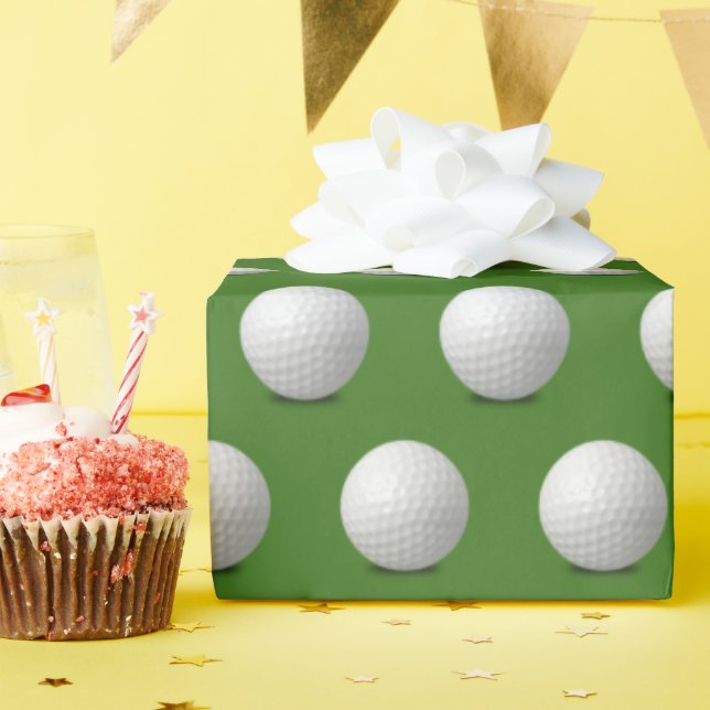 white golf ball on green wrapping paper (Birthday Party)