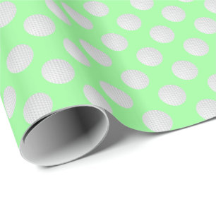 White Golf Balls on Mint Green Wrapping Paper