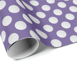 White Golf Balls on Ultra Violet Purple Wrapping Paper