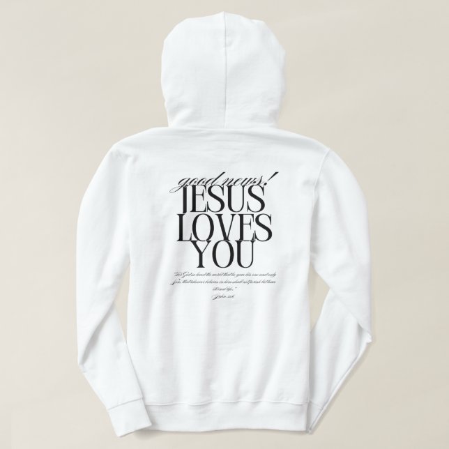 White Good News Hoodie (Design Back)