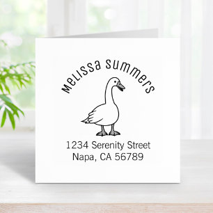 White Goose Arch Address Rubber Stamp