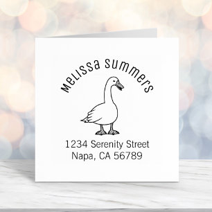 White Goose Arch Address Self-inking Stamp