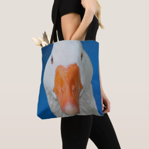 White Goose Face Farm Animal Tote Bag