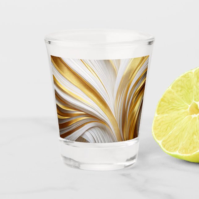 White Goud Retro Shot Glass (Front)