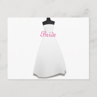 White Gown Theme Wedding Dress Bride Postcard