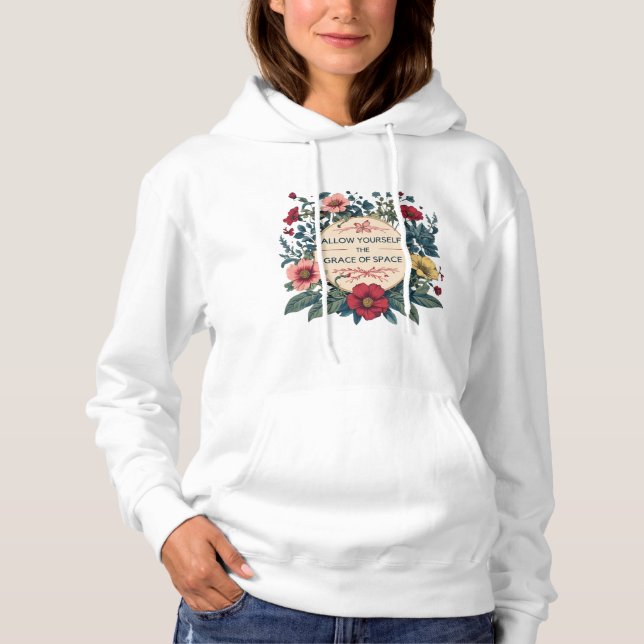 White "Grace of Space" Hoodie (Front)