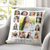 White Graduation K–12 Modern Script Photo Collage