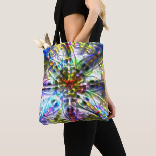 White grainy texture with flecks of showy colours tote bag