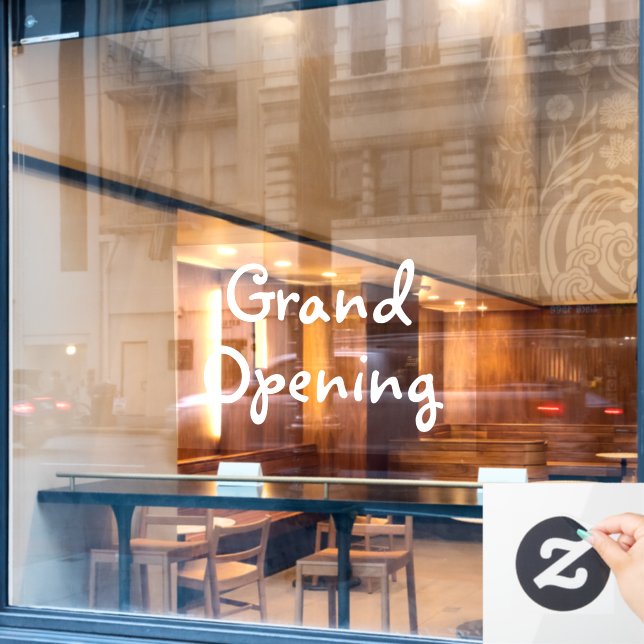 White Grand Opening Store Window for Business Wind (Cafe Window)